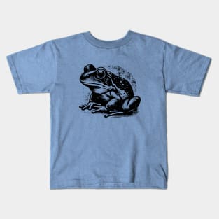 Grunge Retro Frog - Stamp Style - Frog Lover Kids T-Shirt